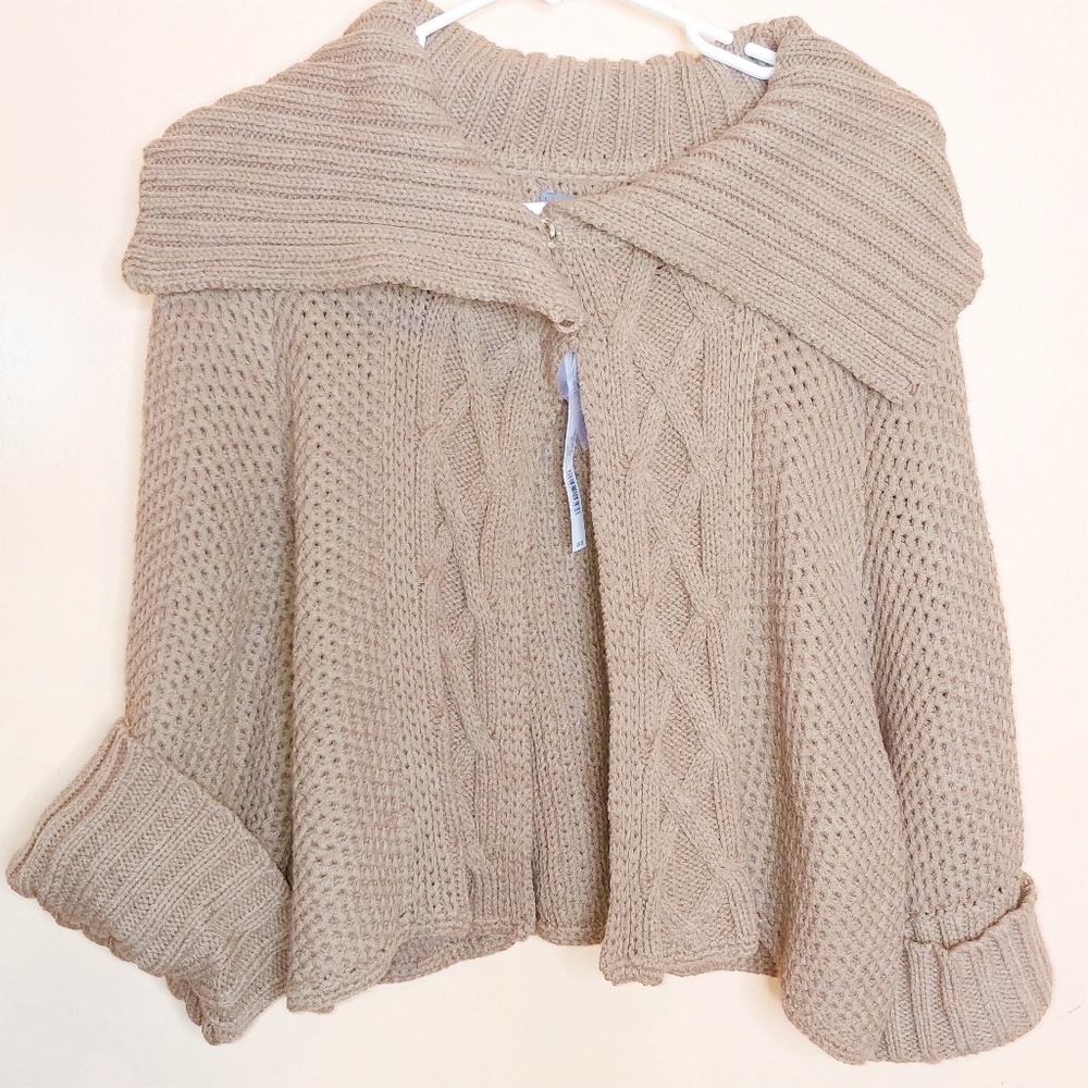 Apt 9 cropped knit brown shrug  sweater